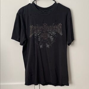 Black Harley Davidson Orlando Distressed T-shirt
